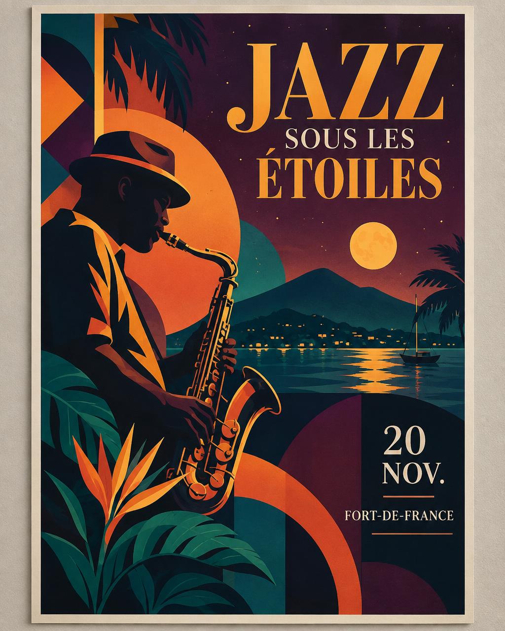 Flyer musical — exemple Jazz sous les étoiles